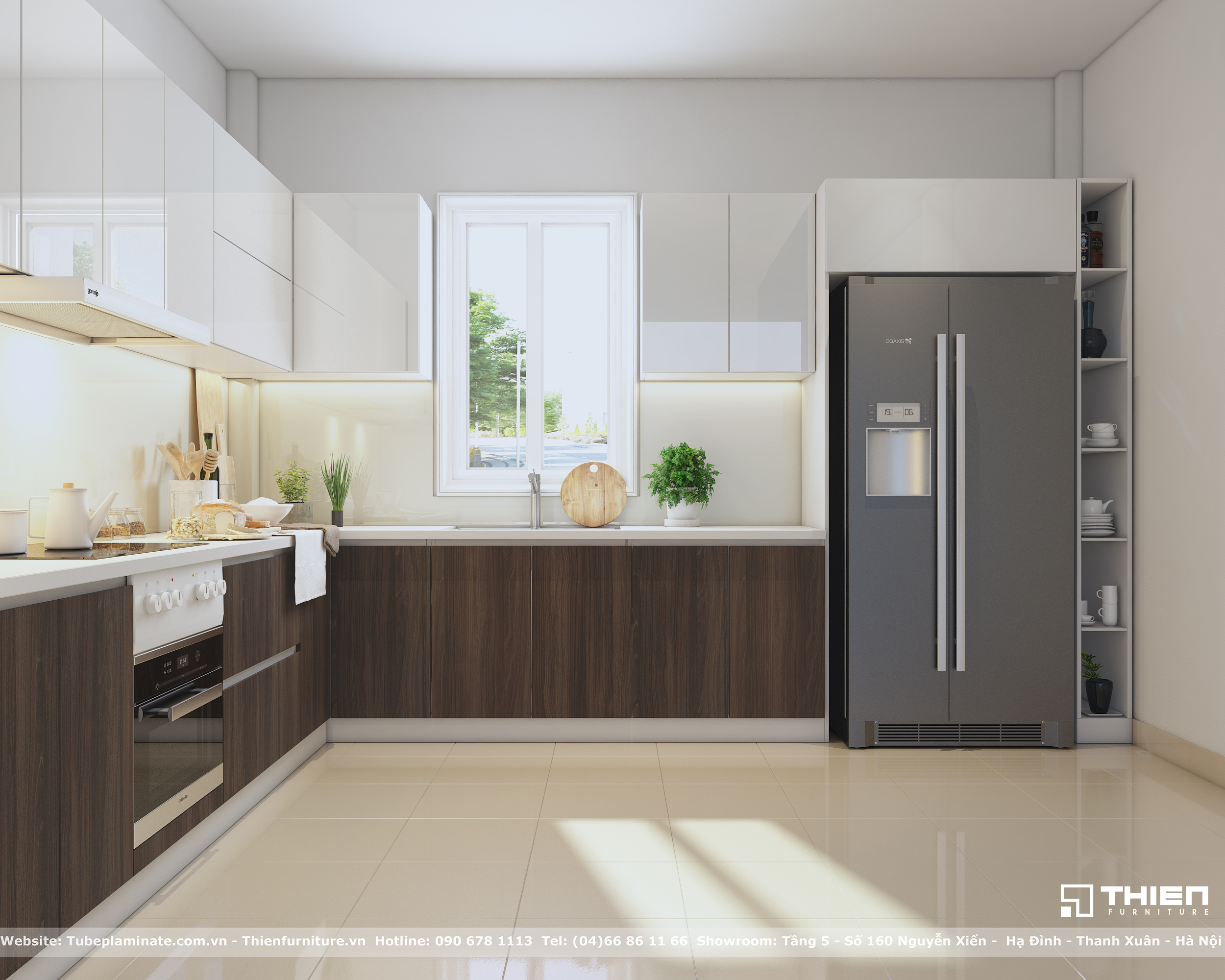 tủ bếp gỗ công nghiệp